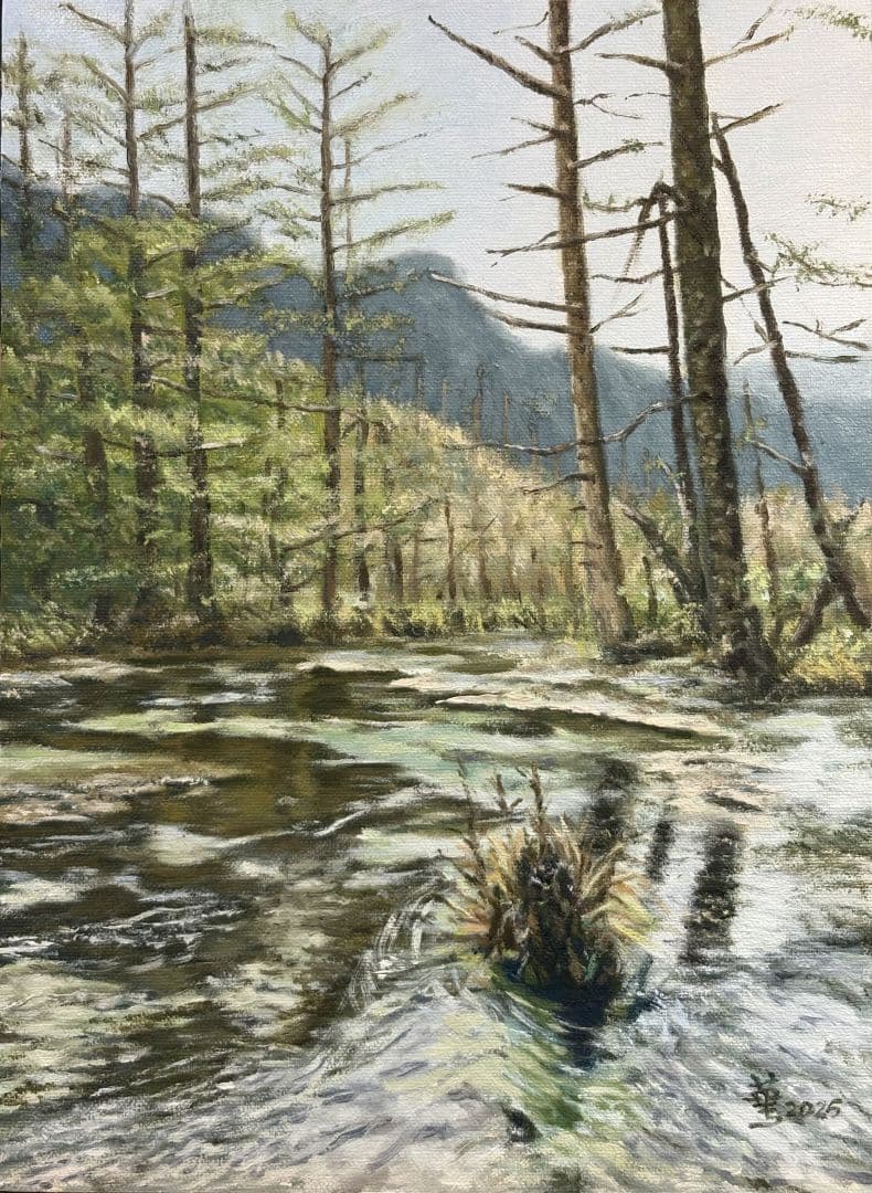 上高地清晨之水