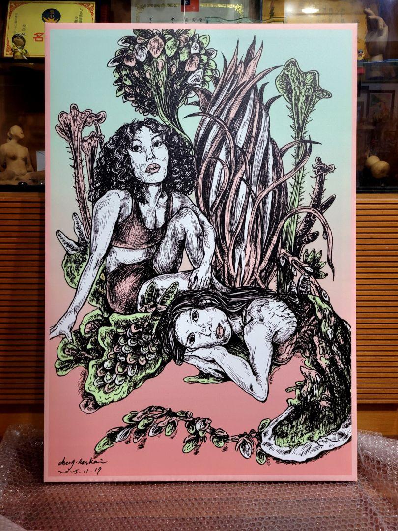花叢女子2-油畫布無框複製畫(預購作品) 2