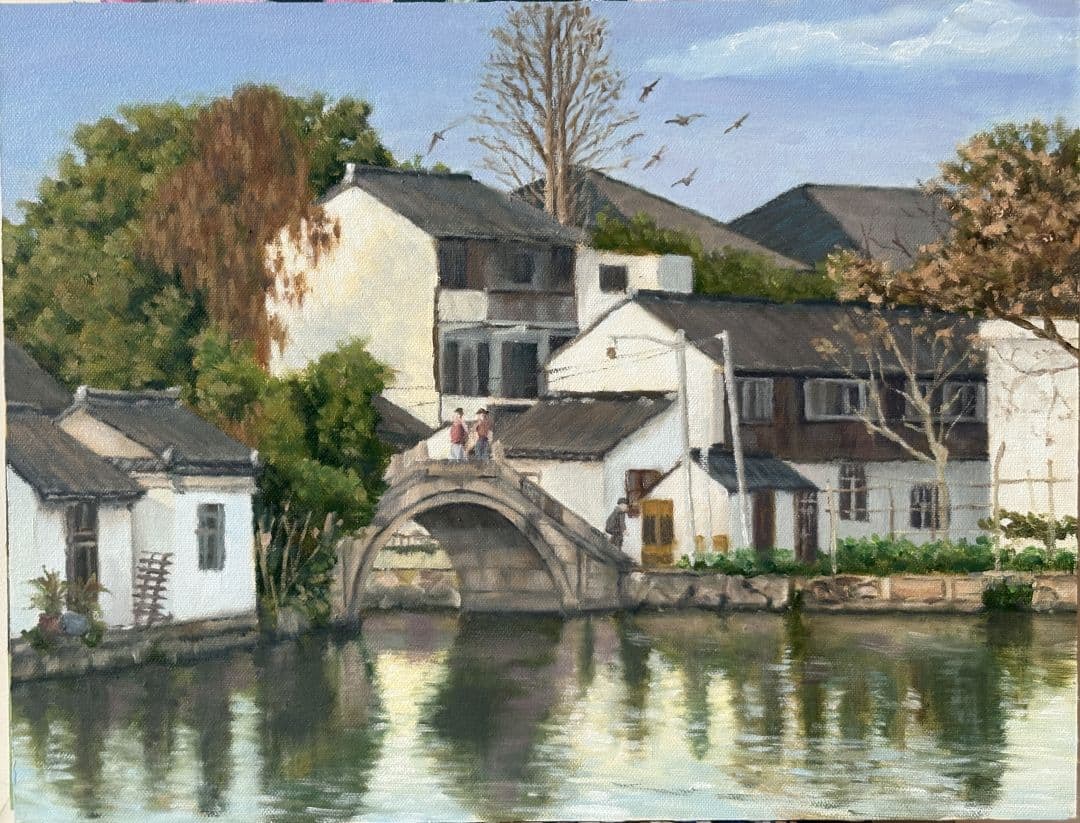 橋上人語水中影