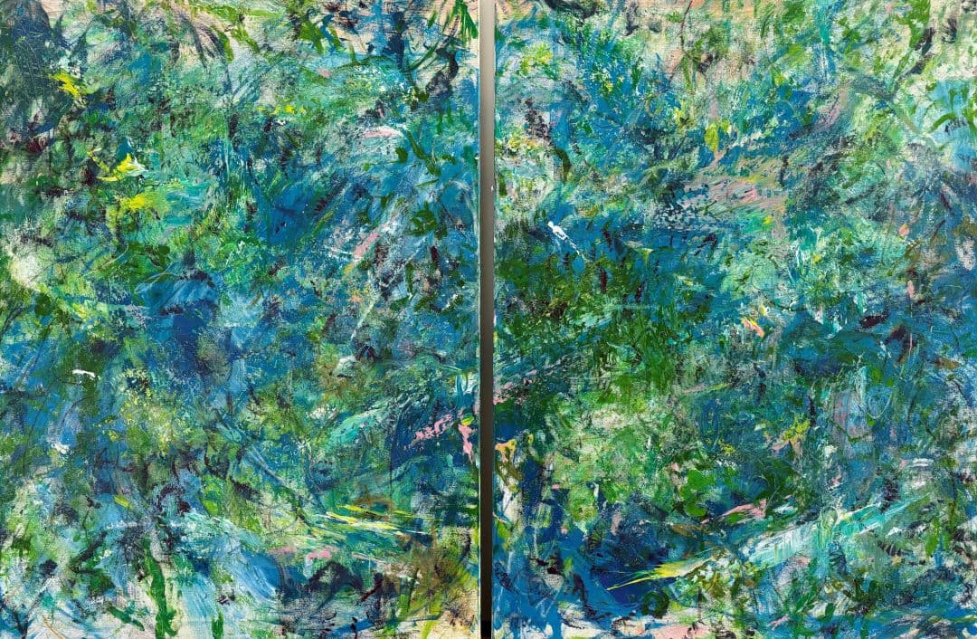 森林深處一湖寧靜的水(二聯作) Forest's Embrace, a Silent Lake