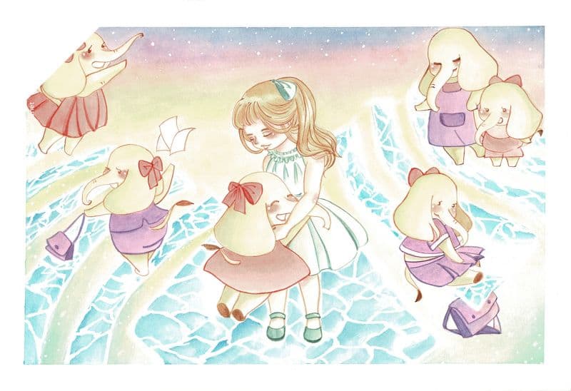 【 藝術微噴複製畫 】抱抱系列 - 水波斑馬線