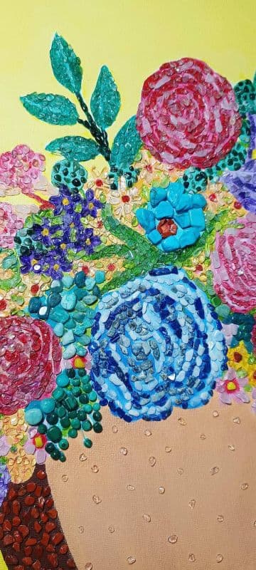 戴花帽的女仕-珠寶畫 Lady with floral hat 3