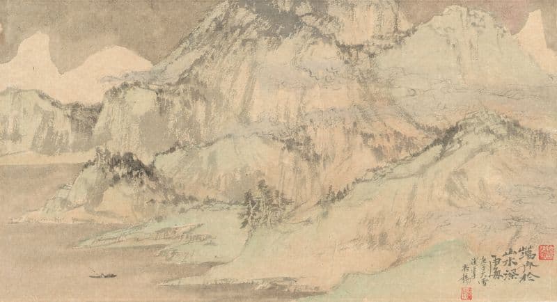 蕩舟於山水深處