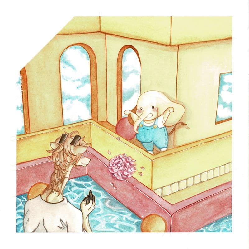 【 藝術微噴複製畫 】抱抱系列 - 丟出去的東西 1