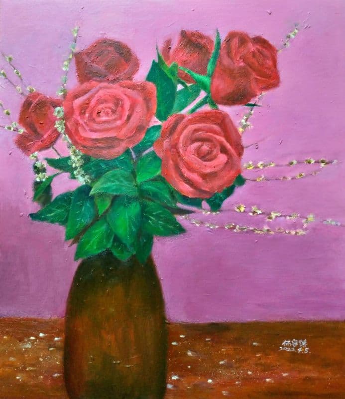 玫瑰與白梅 rose and plum 1