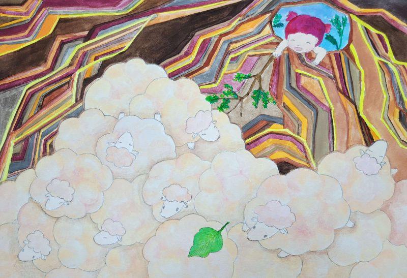 咩咩叫的羊洞系列畫 The baaing sheep hole 2