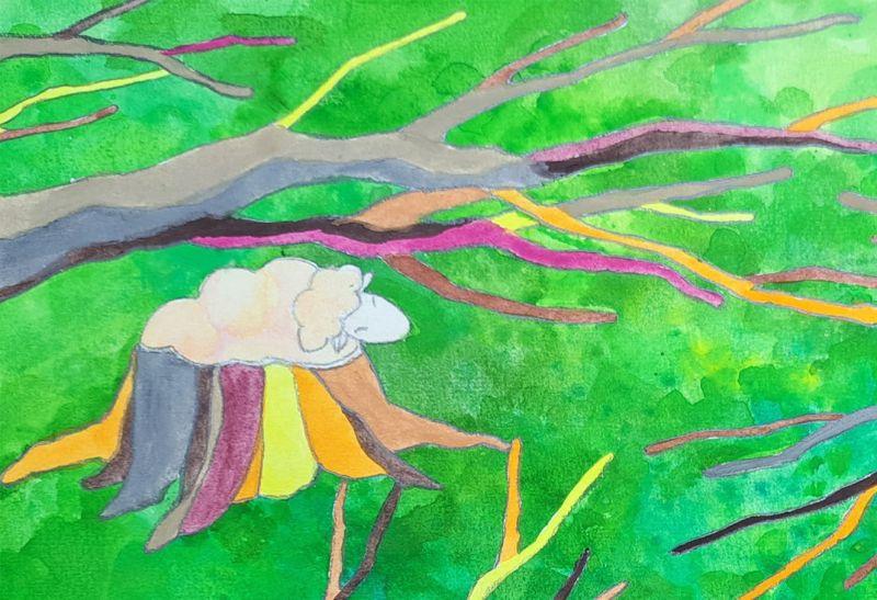 咩咩叫的羊洞_樹葉信 The baaing sheep hole_leaf letter 3