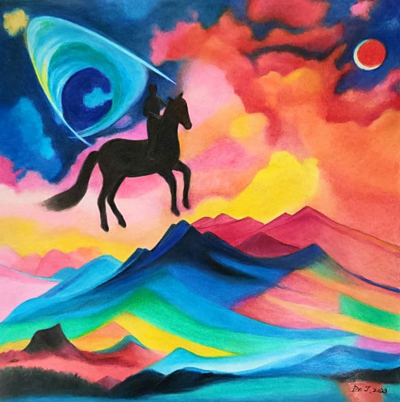 「遨遊天際」,黃搏「飛躍的靈魂系列」之六