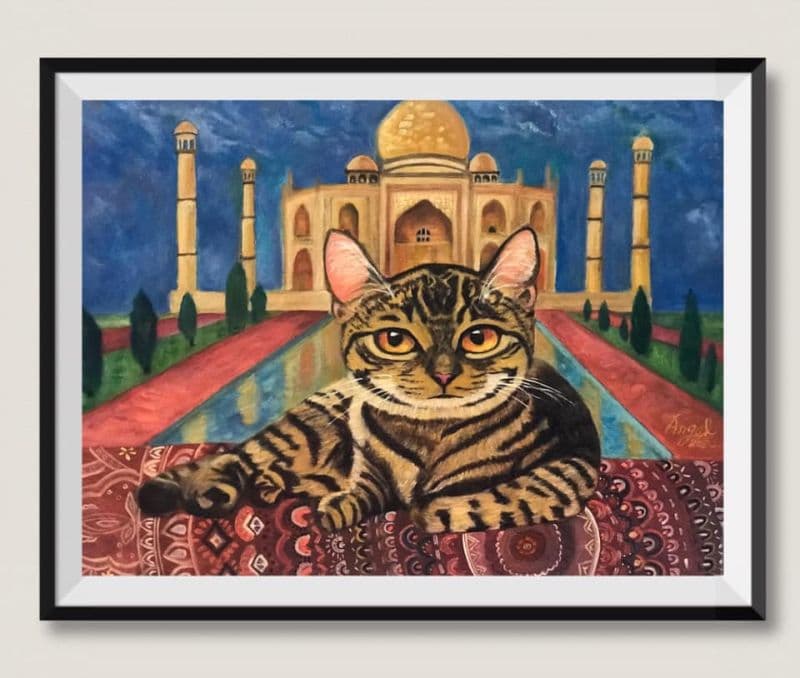 曼陀羅地毯上的貓 1