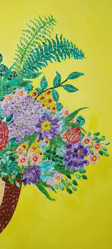 戴花帽的女仕-珠寶畫 Lady with floral hat 2