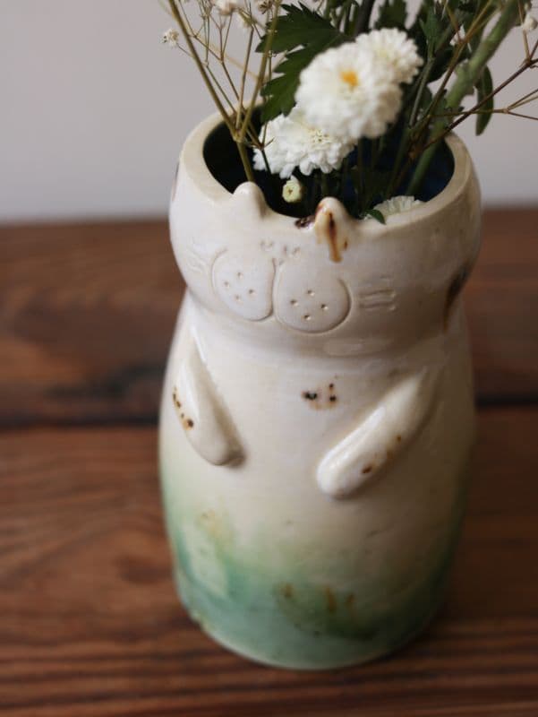 吉普貓陶瓷花器 2