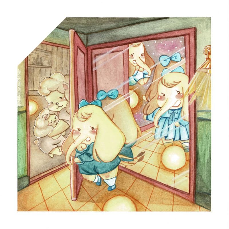 【 藝術微噴複製畫 】抱抱系列 - 門的後面 1