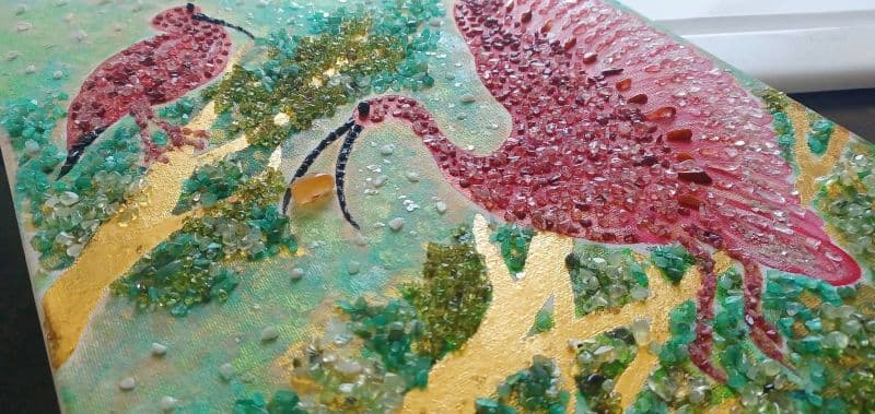 紅䴉賀囍_The Eudocimus ruber Congratulations (珠寶畫) 4